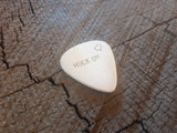 sterling silver guitar pick - playable with rock on and heart