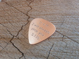 copper guitar pick - playable with your initials and date for 7th anniversary