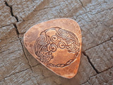 copper guitar pick - playable with 2 ravens