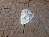 sterling silver  guitar pick - playable with norse mythology raven