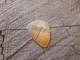 brass shield guitar pick - playable with dragonfly