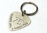 Birthday Sterling Silver Guitar Pick Keychain for a Special Musician and Dad