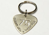 Birthday Sterling Silver Guitar Pick Keychain for a Special Musician and Dad