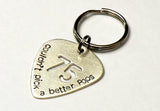 Birthday Sterling Silver Guitar Pick Keychain for a Special Musician and Dad