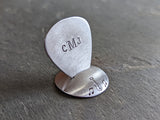 silver guitar pick with stand - monogram guitar pick