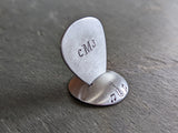 silver guitar pick with stand - monogram guitar pick