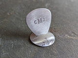 silver guitar pick with stand - monogram guitar pick