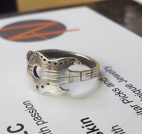 Sterling guitar ring - made to order /size