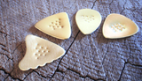 brass guitar picks - QTY 4 - mixed shapes - playable - non slip