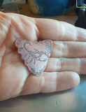 copper shark tooth guitar pick with scorpion - playable