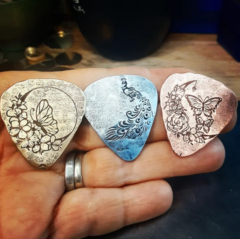 Limited Edition Guitar picks - choose the one you want - playable - comes with stand and gift wrapped