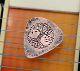 copper tree of life guitar pick - playable choose your metal