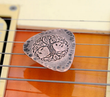 copper tree of life guitar pick - playable choose your metal
