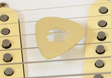 Brass Guitar Pick with Four Leaf Clover