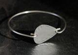 Sterling Silver Tension Bangle with Hammered Guitar Pick