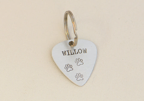 Aluminum Guitar Pick Dog Tag for a Rock n Pup Nici s Picks