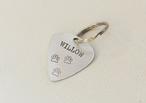 Aluminum Guitar Pick Dog Tag for a Rock n Pup Nici s Picks