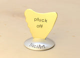 Brass Shark Fin Guitar Pick with Groovy Edge and Pluck Off