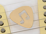 Beamed 8th Notes Bronze Guitar Pick with Musical Inspiration