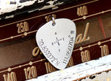 Keychain Guitar Pick with Personalized Latitude Longitude Coordinates