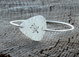 Sea Turtle Tension Bangle Rocking out a Hammered Sterling Silver Guitar Pick