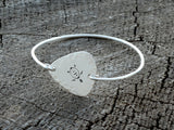 Sea Turtle Tension Bangle Rocking out a Hammered Sterling Silver Guitar Pick