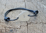 Guitar Pick Bracelet in Sterling Silver with Infinity Symbol and Hammered Pattern