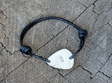 Guitar Pick Bracelet in Sterling Silver with Infinity Symbol and Hammered Pattern