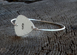 Sterling Silver Tension Bangle with Hammered Infinity Guitar Pick