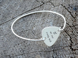 Guitar Pick Bangle Stamped with You Tune me On in 925 Sterling Silver