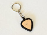 Infinity Guitar Pick Keychain in Bronze