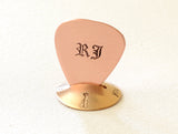 Old English Initials Copper Guitar Pick