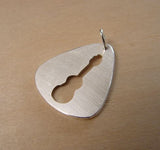 Sterling silver guitar pick pendant with hall of fame cut out