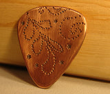 Copper Guitar Pick with Pointism Gone Crazy