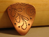 Copper Guitar Pick with Pointism Gone Crazy