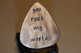 Guitar Pick Sterling Silver with You Rock my World