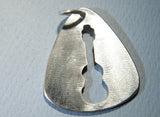 Sterling silver guitar pick pendant with hall of fame cut out