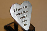 heart shaped guitar pick in sterling silver