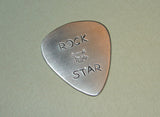 Sterling Guitar Pick Handmade with Rock Star and Skull Stamps
