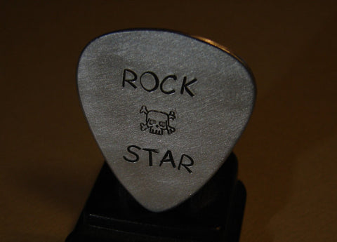Sterling Guitar Pick Handmade with Rock Star and Skull Stamps – Nici's ...