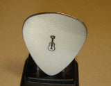 sterling silver guitar pick with guitar stamp