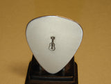 sterling silver guitar pick with guitar stamp