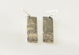Sterling Silver Earrings with Musical Inspiration and Antiqued Sheet Music Design
