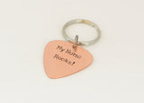 My nurse rocks copper guitar pick keychain