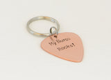 My nurse rocks copper guitar pick keychain