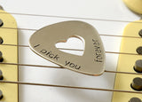 I Pick You Forever Sterling Silver Guitar Pick with Heart