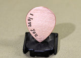 I love you teardrop copper guitar pick