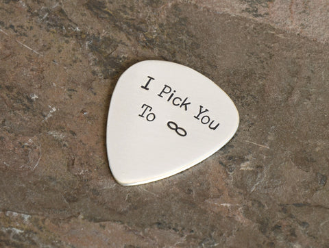 I Pick You to Infinity Sterling Silver Guitar Pick
