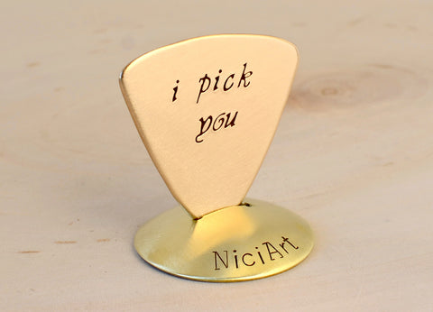 I Pick You Bronze Triangular Guitar Pick for Bassists
