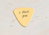 I Pick You Bronze Triangular Guitar Pick for Bassists